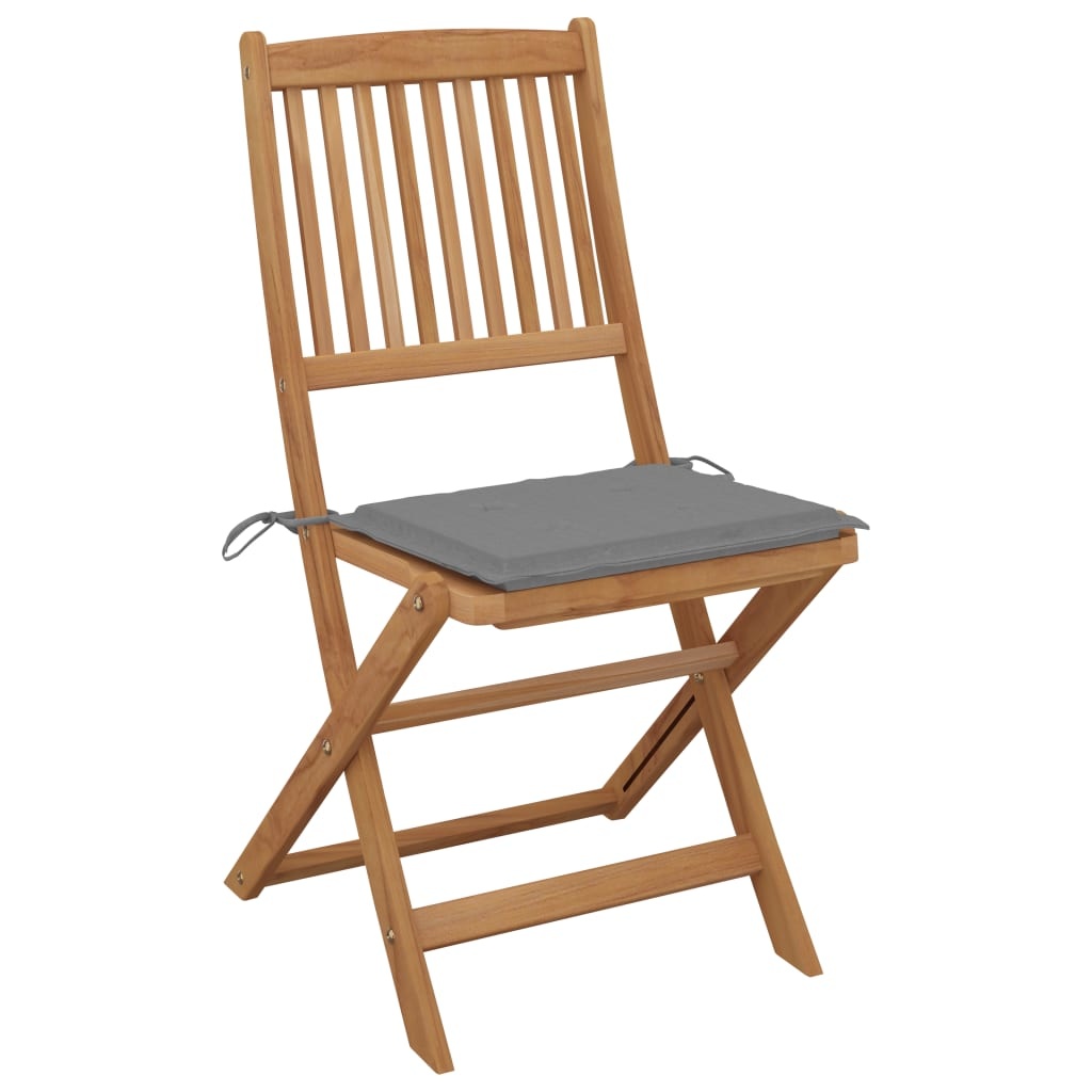 VidaXL Tuinstoelen inklapbaar 4 st met kussens massief acaciahout