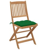 VidaXL Tuinstoelen 2 st inklapbaar met kussens massief acaciahout
