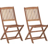 VidaXL Tuinstoelen 2 st inklapbaar met kussens massief acaciahout