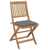 VidaXL Tuinstoelen 2 st inklapbaar met kussens massief acaciahout