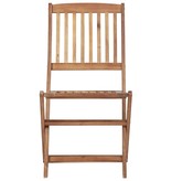 VidaXL Tuinstoelen 2 st inklapbaar met kussens massief acaciahout