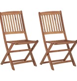 VidaXL Tuinstoelen 2 st inklapbaar met kussens massief acaciahout