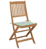 VidaXL Tuinstoelen 2 st inklapbaar met kussens massief acaciahout