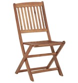 VidaXL Tuinstoelen 2 st inklapbaar met kussens massief acaciahout