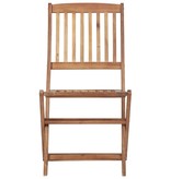 VidaXL Tuinstoelen 2 st inklapbaar met kussens massief acaciahout