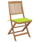 VidaXL Tuinstoelen 2 st inklapbaar met kussens massief acaciahout