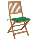 VidaXL Tuinstoelen inklapbaar 2 st met kussens massief acaciahout