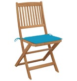 VidaXL Tuinstoelen inklapbaar 2 st met kussens massief acaciahout