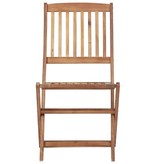 VidaXL Tuinstoelen inklapbaar 2 st met kussens massief acaciahout