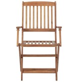 VidaXL Tuinstoelen 4 st inklapbaar met kussens massief acaciahout