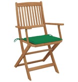 VidaXL Tuinstoelen inklapbaar 4 st met kussens massief acaciahout