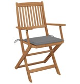 VidaXL Tuinstoelen inklapbaar 4 st met kussens massief acaciahout