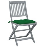 VidaXL Tuinstoelen 4 st inklapbaar met kussens massief acaciahout