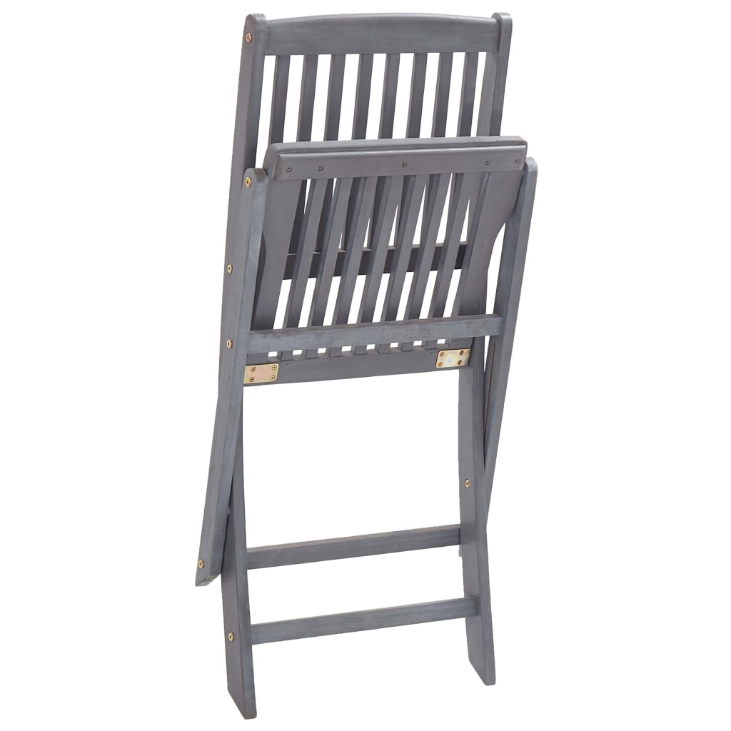 VidaXL Tuinstoelen 4 st inklapbaar met kussens massief acaciahout