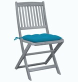 VidaXL Tuinstoelen 4 st inklapbaar met kussens massief acaciahout
