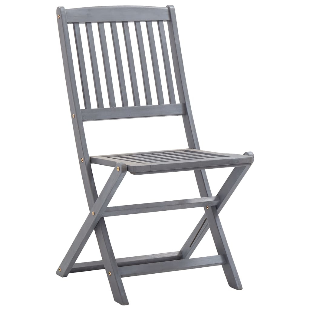 VidaXL Tuinstoelen 4 st inklapbaar met kussens massief acaciahout