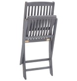 VidaXL Tuinstoelen 4 st inklapbaar met kussens massief acaciahout