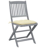 VidaXL Tuinstoelen 4 st inklapbaar met kussens massief acaciahout
