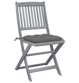 VidaXL Tuinstoelen 4 st inklapbaar met kussens massief acaciahout