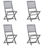 VidaXL Tuinstoelen 4 st inklapbaar met kussens massief acaciahout