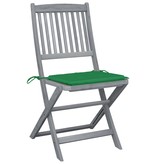 VidaXL Tuinstoelen inklapbaar 4 st met kussens massief acaciahout