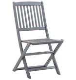 VidaXL Tuinstoelen 2 st inklapbaar met kussens massief acaciahout