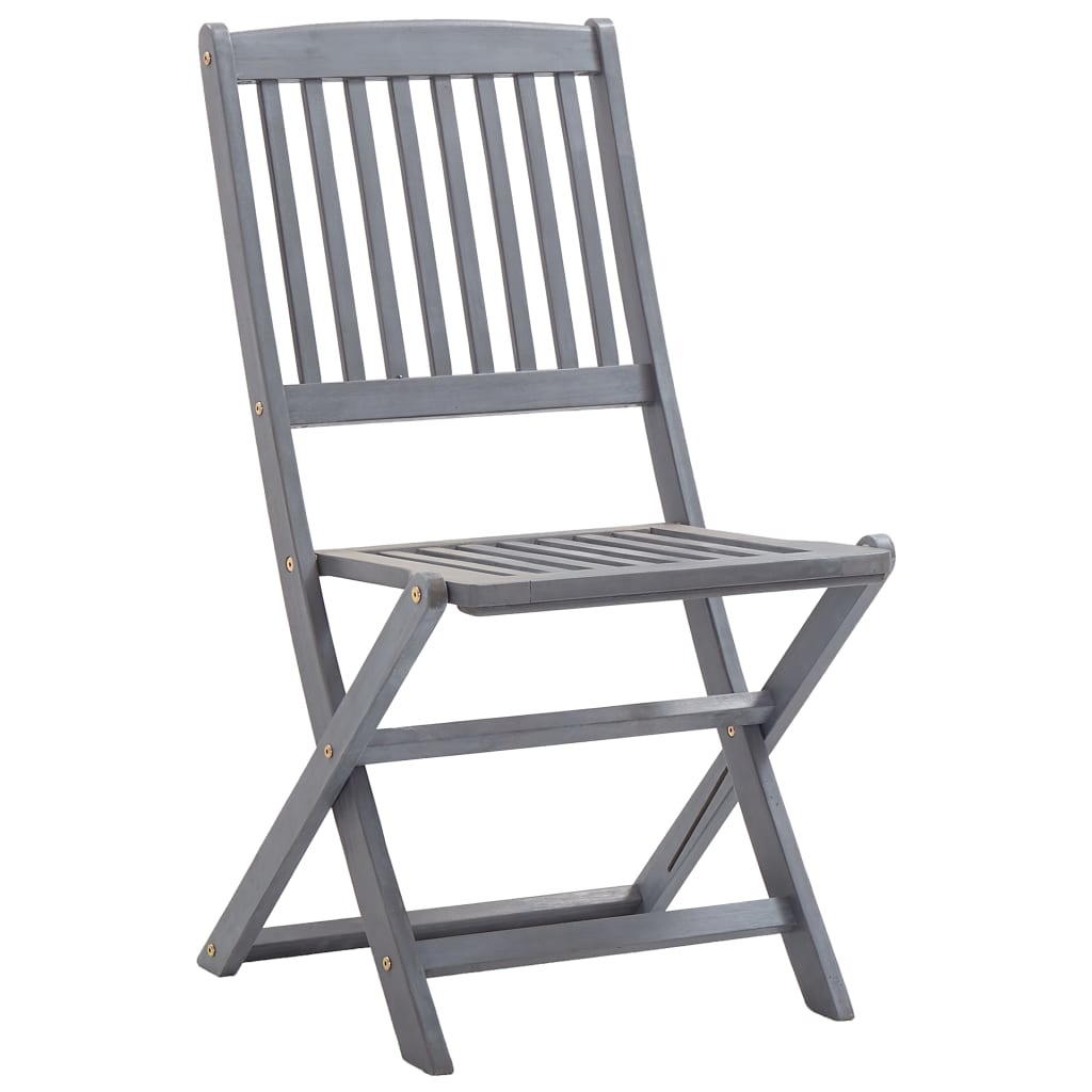 VidaXL Tuinstoelen 2 st inklapbaar met kussens massief acaciahout