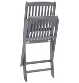 VidaXL Tuinstoelen 2 st inklapbaar met kussens massief acaciahout