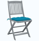 VidaXL Tuinstoelen 2 st inklapbaar met kussens massief acaciahout