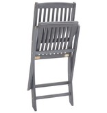 VidaXL Tuinstoelen 2 st inklapbaar met kussens massief acaciahout