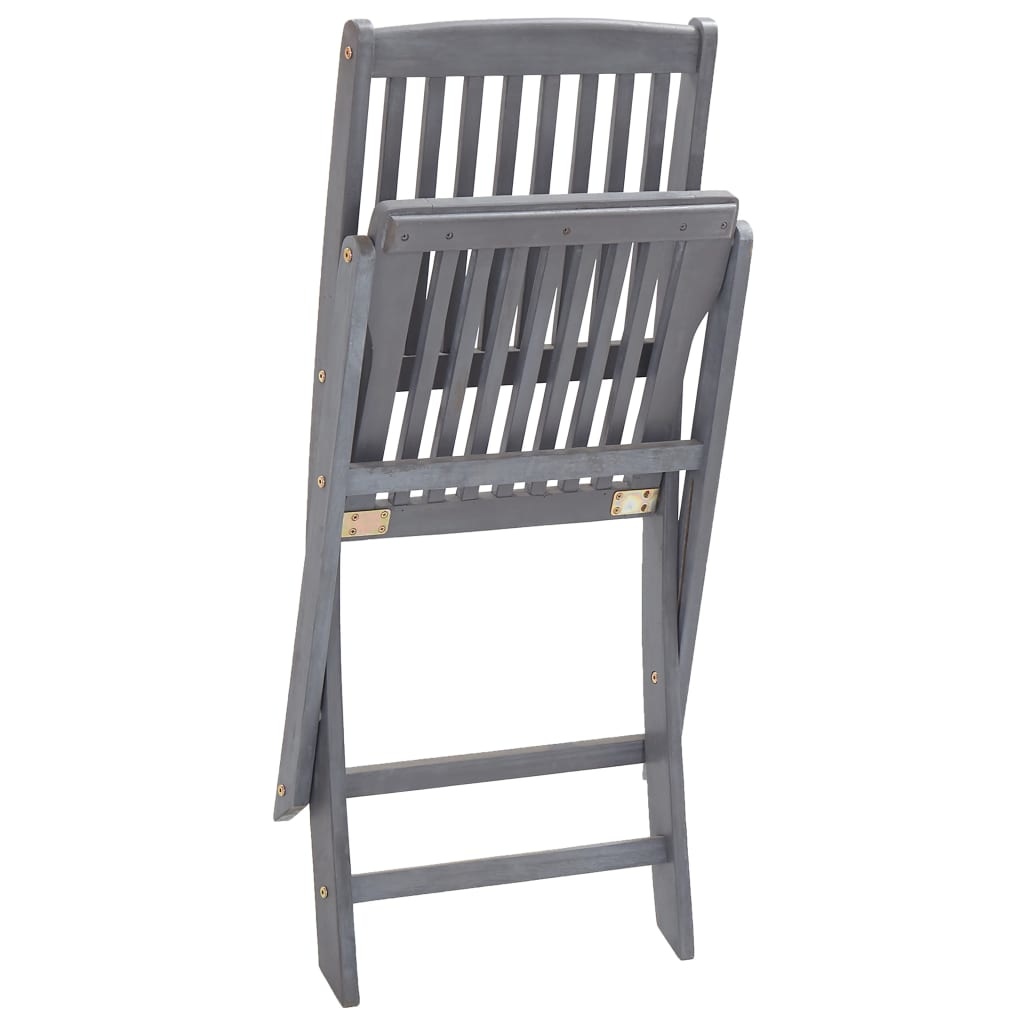 VidaXL Tuinstoelen 2 st inklapbaar met kussens massief acaciahout