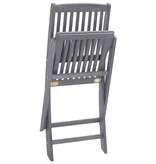 VidaXL Tuinstoelen 2 st inklapbaar met kussens massief acaciahout