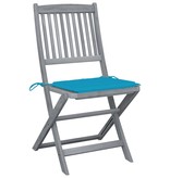 VidaXL Tuinstoelen inklapbaar 2 st met kussens massief acaciahout