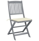 VidaXL Tuinstoelen inklapbaar 2 st met kussens massief acaciahout