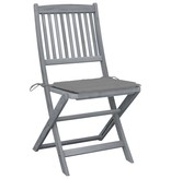 VidaXL Tuinstoelen inklapbaar 2 st met kussens massief acaciahout