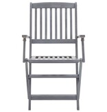 VidaXL Tuinstoelen 4 st inklapbaar met kussens massief acaciahout