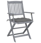 VidaXL Tuinstoelen 4 st inklapbaar met kussens massief acaciahout