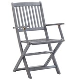 VidaXL Tuinstoelen 4 st inklapbaar met kussens massief acaciahout