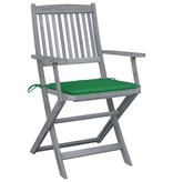 VidaXL Tuinstoelen inklapbaar 4 st met kussens massief acaciahout