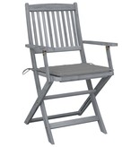 VidaXL Tuinstoelen inklapbaar 4 st met kussens massief acaciahout