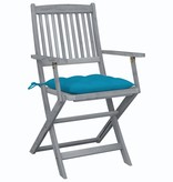 VidaXL Tuinstoelen 2 st inklapbaar met kussens massief acaciahout