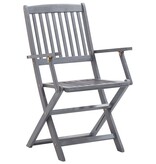 VidaXL Tuinstoelen 2 st inklapbaar met kussens massief acaciahout