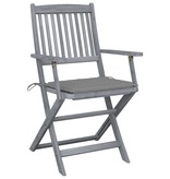 VidaXL Tuinstoelen inklapbaar 2 st met kussens massief acaciahout