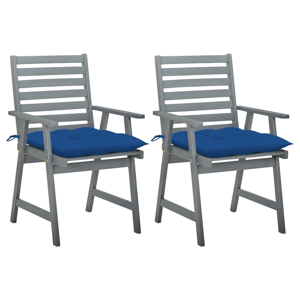 VidaXL Tuinstoelen 2 st met kussens massief acaciahout