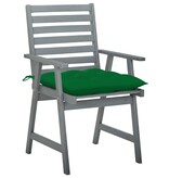 VidaXL Tuinstoelen 2 st met kussens massief acaciahout