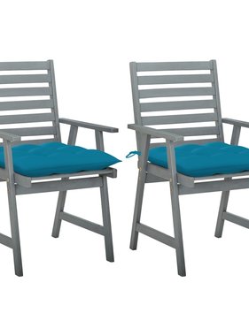 VidaXL Tuinstoelen 2 st met kussens massief acaciahout