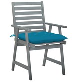 VidaXL Tuinstoelen 2 st met kussens massief acaciahout