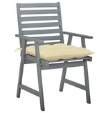 VidaXL Tuinstoelen 2 st met kussens massief acaciahout