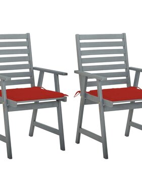 VidaXL Tuinstoelen 2 st met kussens massief acaciahout