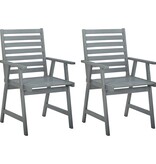 VidaXL Tuinstoelen 2 st met kussens massief acaciahout